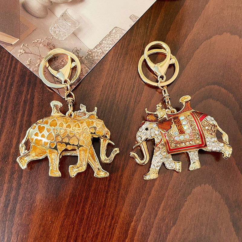 Wholesale Zinc Alloy Elephant Diamond Keychain